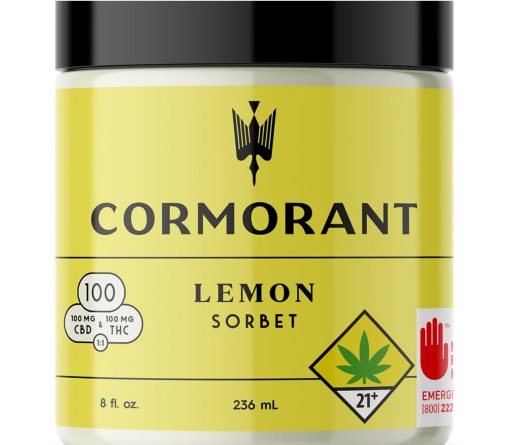 Cormorant - 8 oz. 1:1 Lemon Sorbet - 100 mg CBD + 100 mg THC - Hybrid