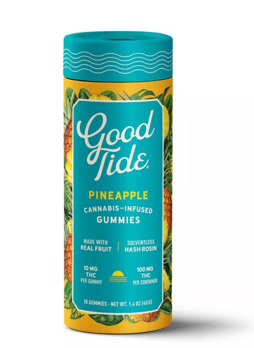 Good Tide - Pineapple Solventless Hash Rosin Gummies | Uplifting | 100mg - Hybrid