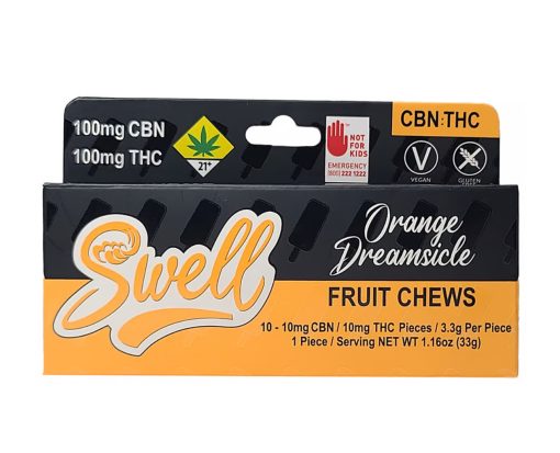 Swell - Orange Dreamsicle 1:1 Fruit Chews (100mg CBN/100mg THC) - Hybrid