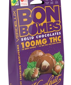 Verdelux - Chocolate BON BOMBS Hazelnut Dark Edibles - 10pk 100mg THC - Hybrid