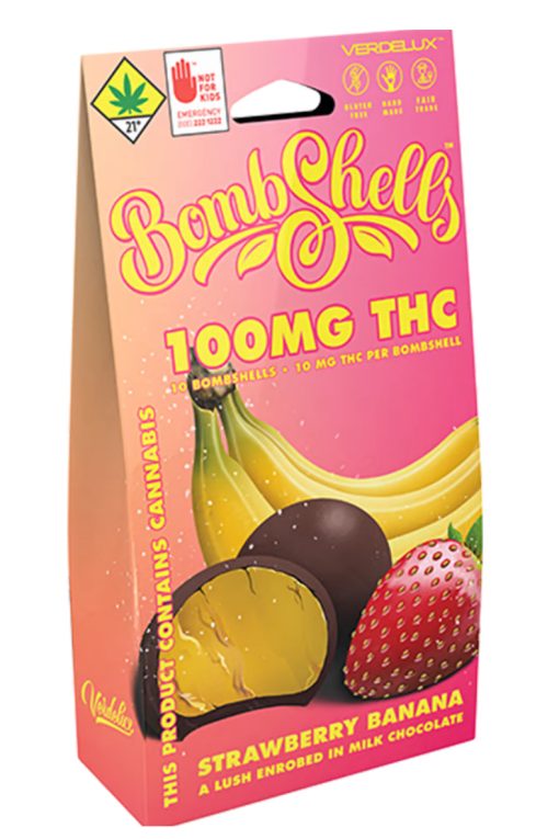 Verdelux - Chocolate Covered Strawberry Banana Gummies Bombshells - 10pk 100mg THC Hybrid