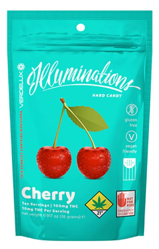 Verdelux - Hard Candy Illuminations Cherry Edibles - 10pk 100mg THC Hybrid