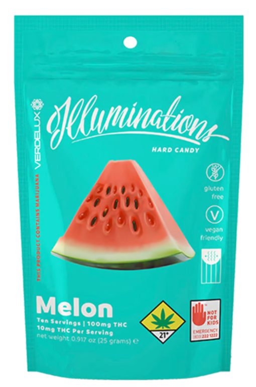 Verdelux - Hard Candy Illuminations Watermelon Edibles - 10pk 100mg THC