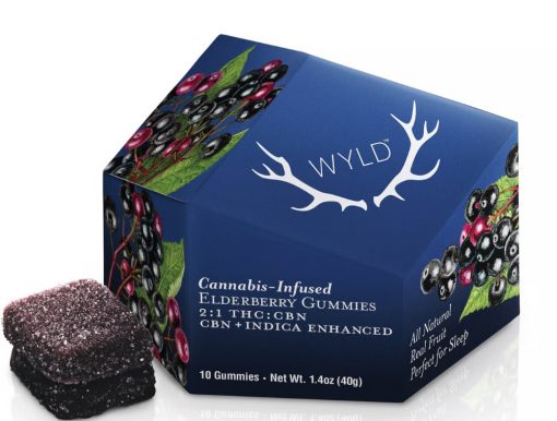 WYLD - Elderberry 2:1 CBN + Indica Enhanced Gummies | 100mg THC:50mg CBN - Indica