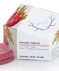 WYLD - Pomegranate 1:1 CBD + Hybrid Enhanced Gummies | 100mg THC:100mg CBD - Hybrid