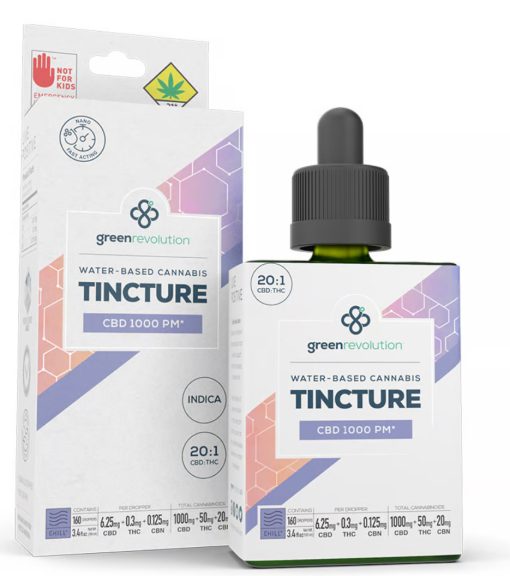 Green Revolution - CBD 1000 PM - 20:1 Chill [96.5ml] (1000mg CBD/50mg THC/20mg CBN) Indica